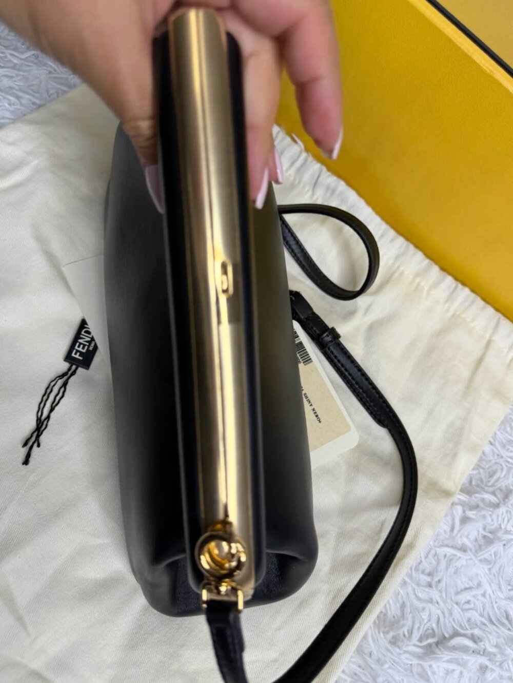 FENDI Shiny Nappa Small Fendi First in Black - Picture 8 of 9